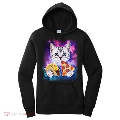 Space Cat Pizza And Tacos Women's Hoodie