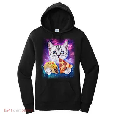 Space Cat Pizza And Tacos Women's Hoodie