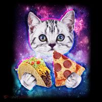 Space Cat Pizza And Tacos Ornament thumb 1