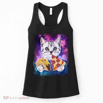 Space Cat Pizza And Tacos Women's Tank Top