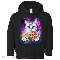Space Cat Pizza And Tacos Toddler Hoodie thumb 0