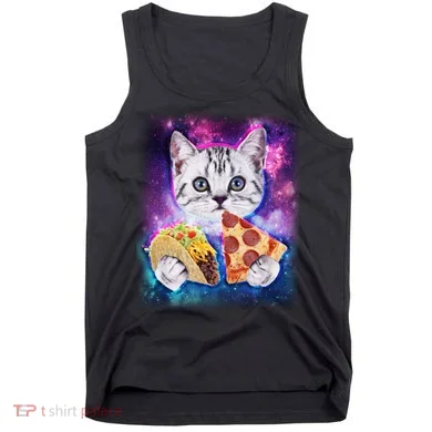 Space Cat Pizza And Tacos Tank Top