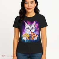 Space Cat Pizza And Tacos Women's T-Shirt thumb 4