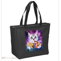 Space Cat Pizza And Tacos Tote Bag thumb 2