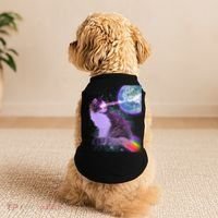 Space Cat Shooting Lazer Into Moon Doggie Tank thumb 2
