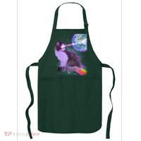 Space Cat Shooting Lazer Into Moon Apron thumb 0