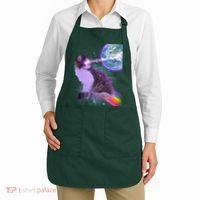 Space Cat Shooting Lazer Into Moon Apron thumb 2