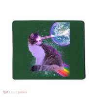 Space Cat Shooting Lazer Into Moon Mousepad thumb 0