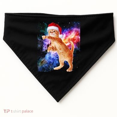 Space Christmas Cat Santa Kitty USA-Made Doggie Bandana