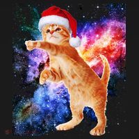 Space Christmas Cat Santa Kitty Sweatshirt thumb 3