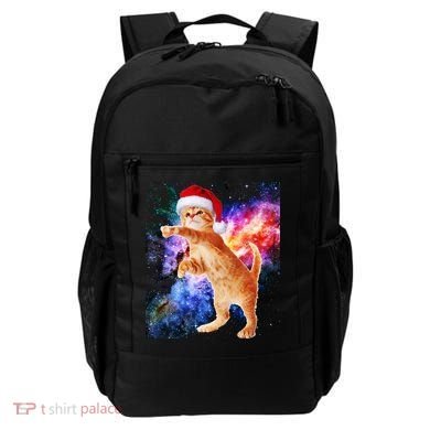 Space Christmas Cat Santa Kitty Backpack
