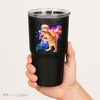 Space Christmas Cat Santa Kitty Tumbler thumb 2