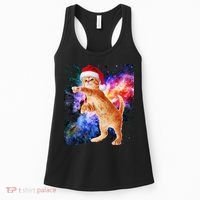 Space Christmas Cat Santa Kitty Women's Tank Top thumb 0