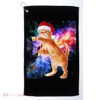 Space Christmas Cat Santa Kitty Golf Towel thumb 0