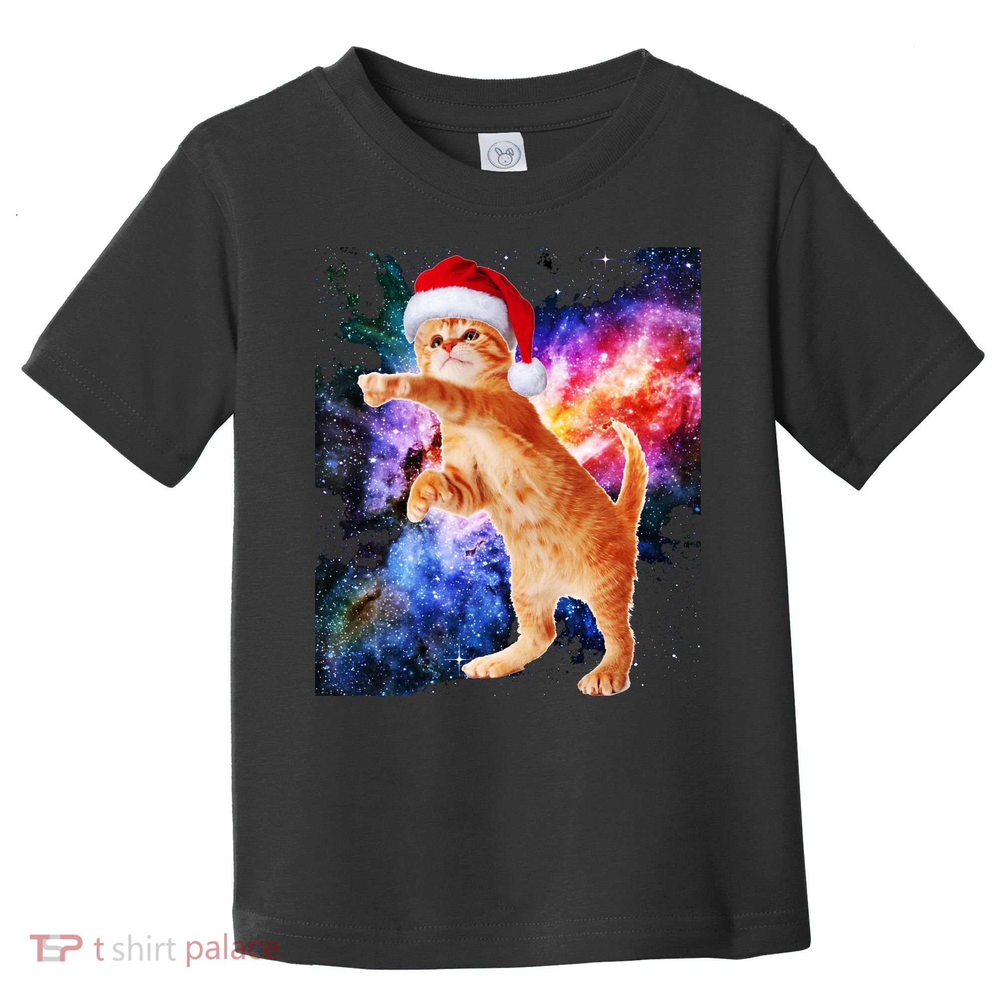 Space Christmas Cat Santa Kitty Toddler T-Shirt