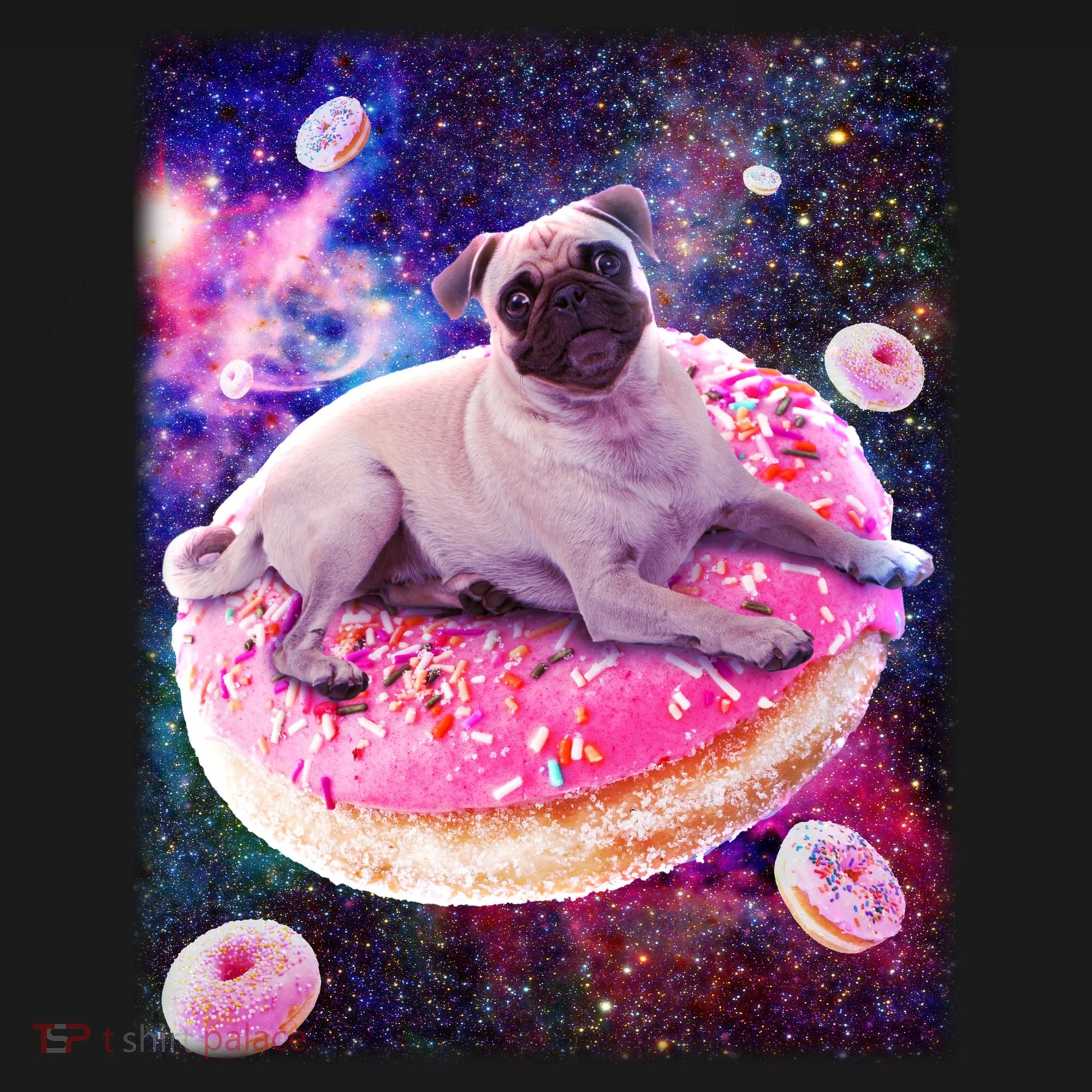 Space Donut Pug Doggie Tank