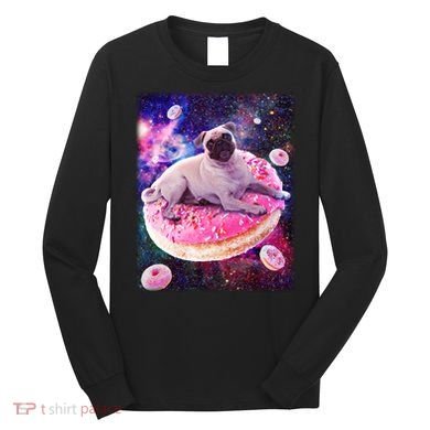 Space Donut Pug Long Sleeve Shirt