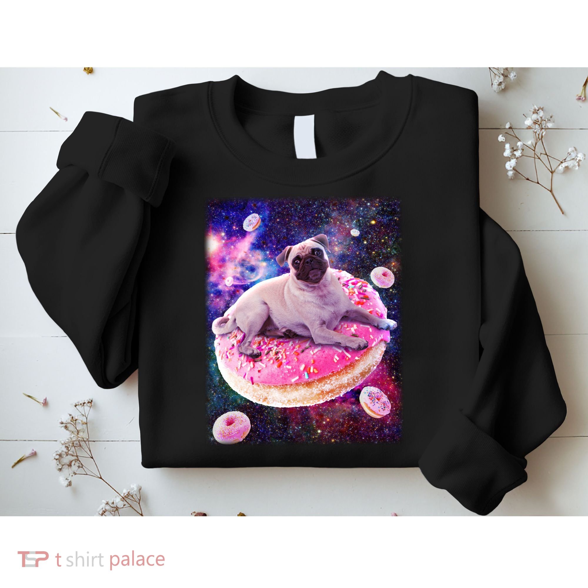 Space Donut Pug Sweatshirt