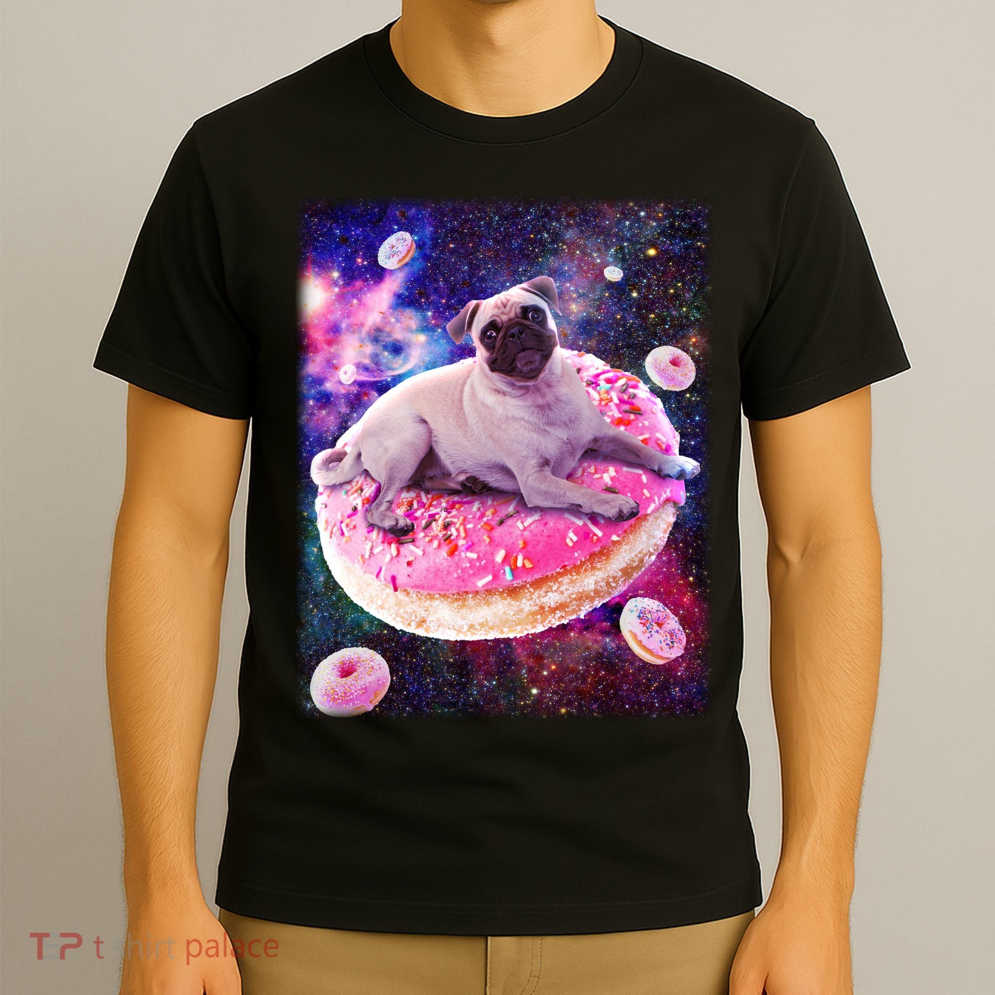 Space Donut Pug T-Shirt