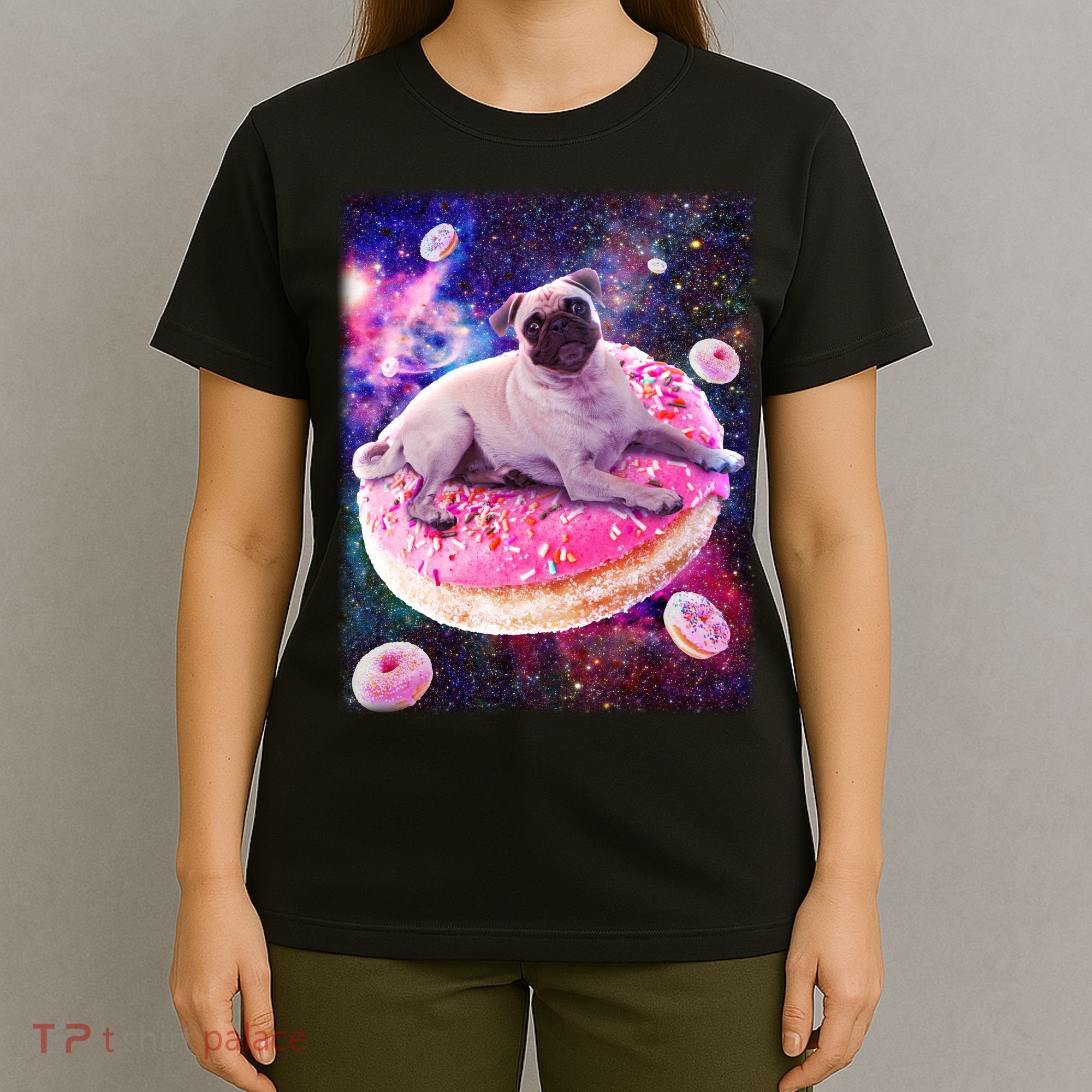Space Donut Pug T-Shirt