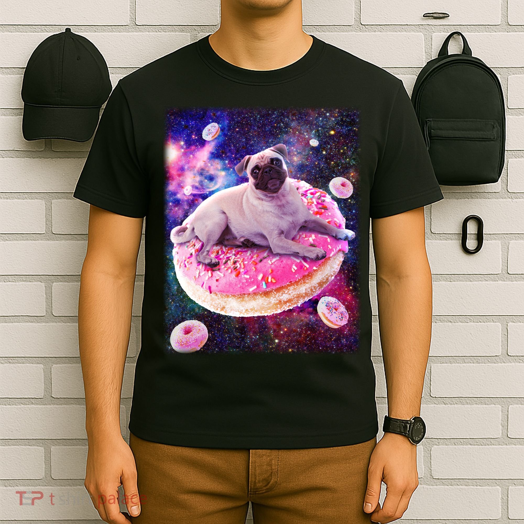 Space Donut Pug T-Shirt