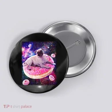 Space Donut Pug Button