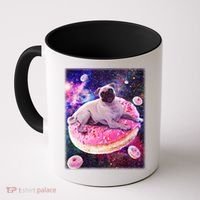 Space Donut Pug Coffee Mug thumb 0