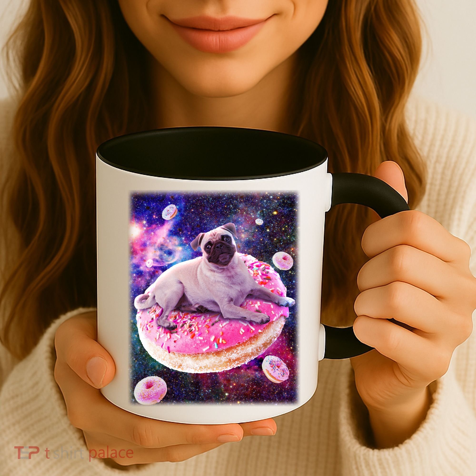 Space Donut Pug Coffee Mug