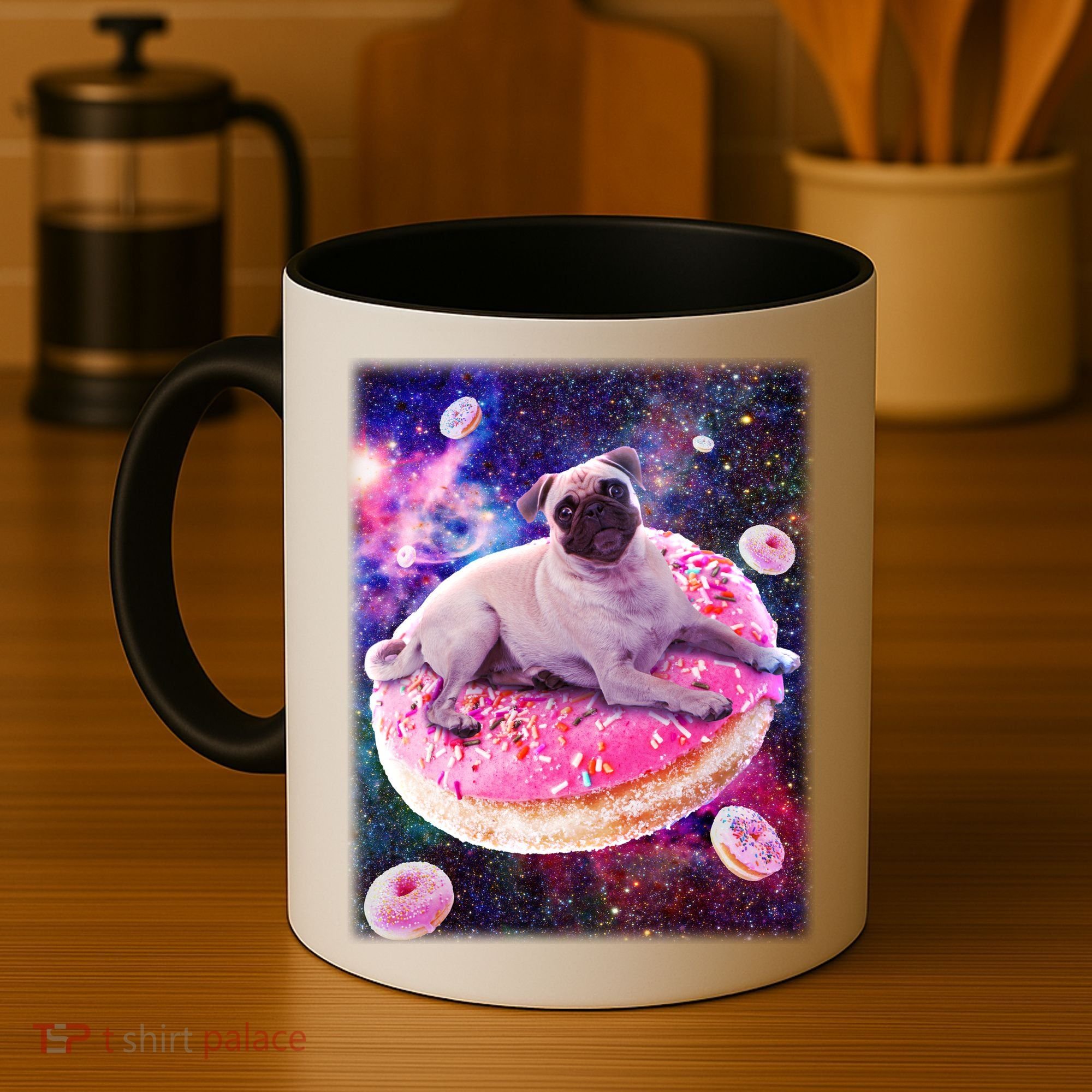Space Donut Pug Coffee Mug