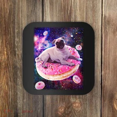 Space Donut Pug Coaster
