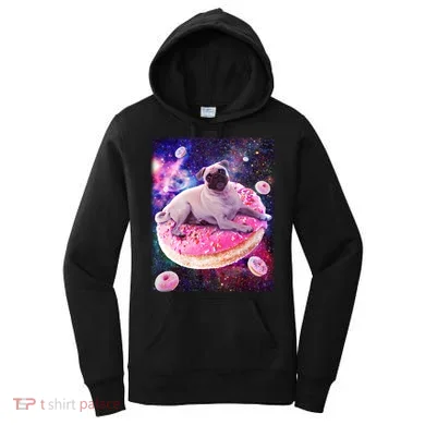 Space Donut Pug Women's Hoodie