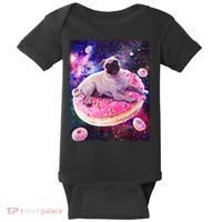 Space Donut Pug Baby Bodysuit thumb 0