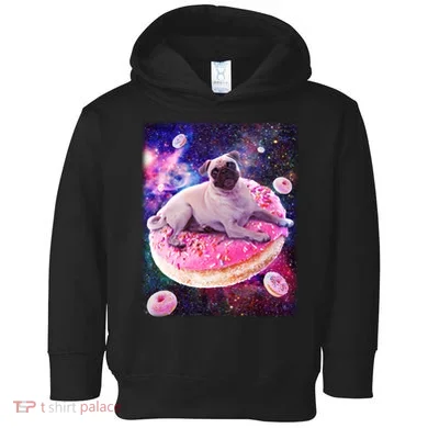 Space Donut Pug Toddler Hoodie