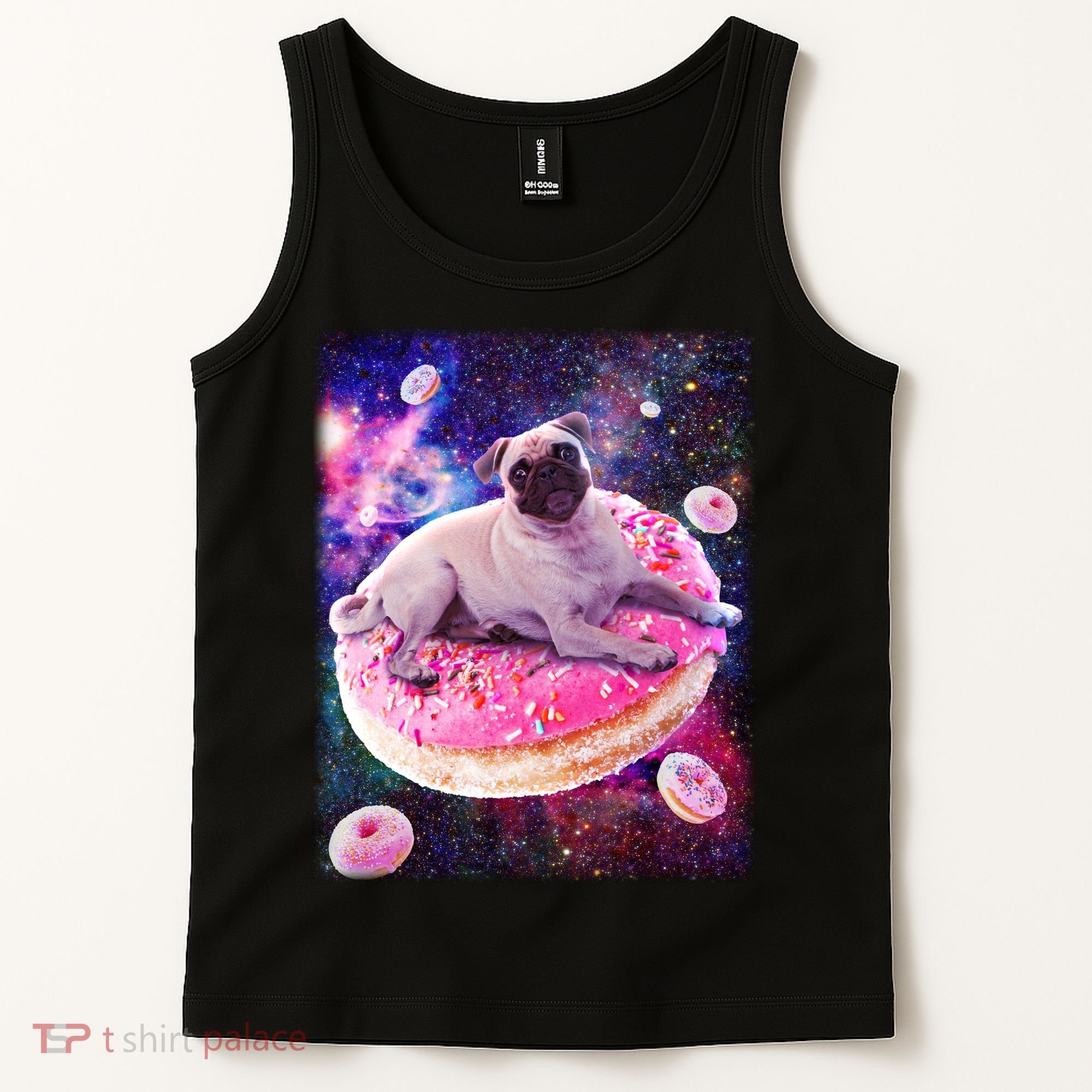 Space Donut Pug Tank Top