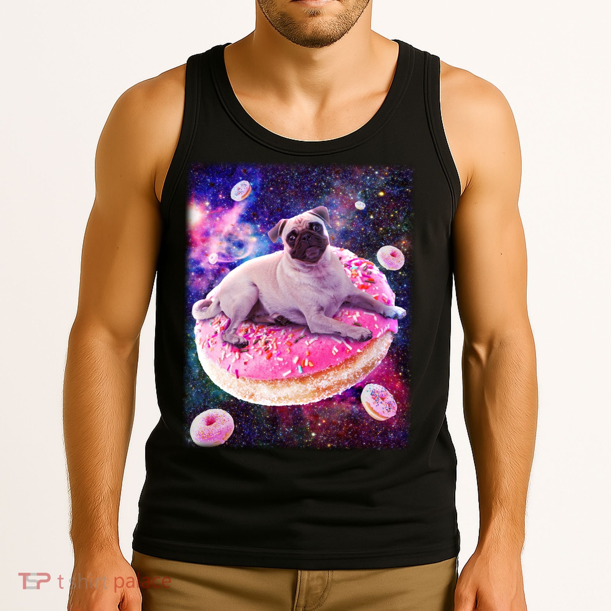 Space Donut Pug Tank Top