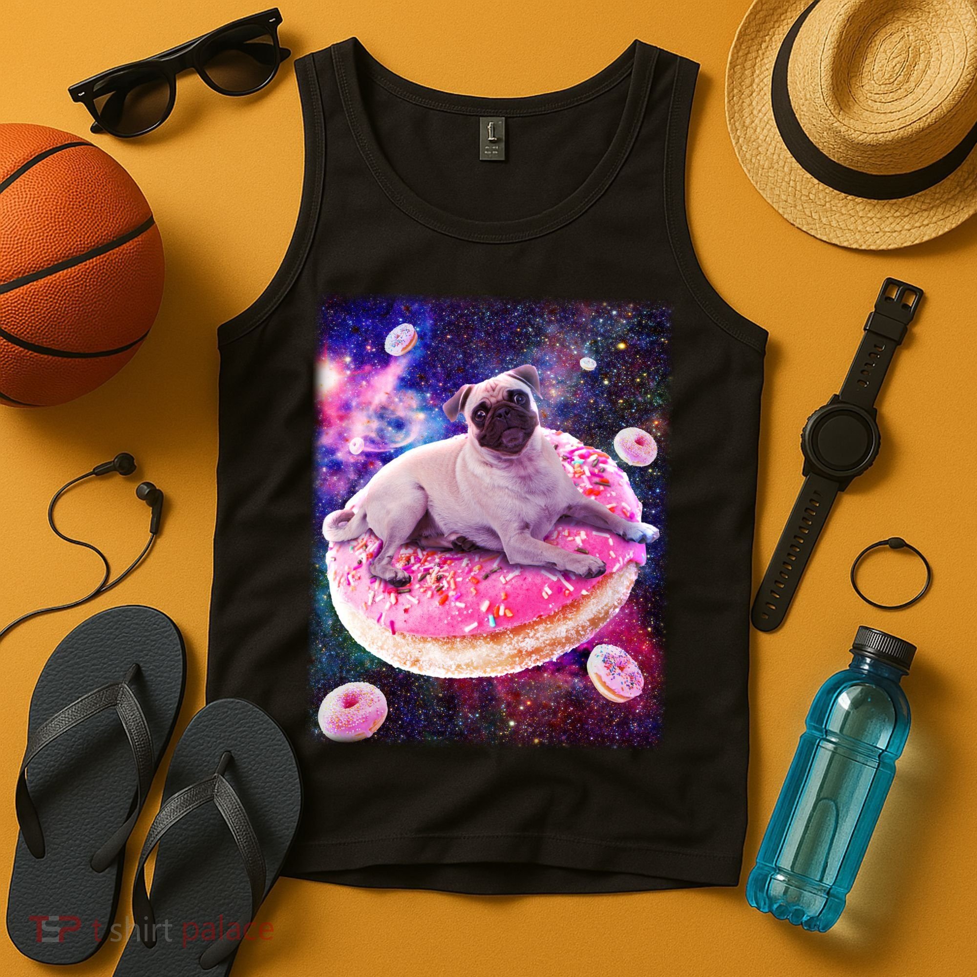 Space Donut Pug Tank Top