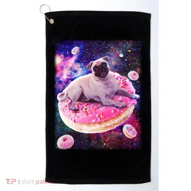 Space Donut Pug Golf Towel