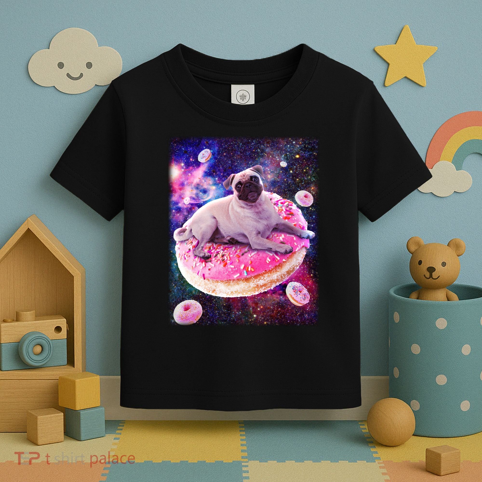 Space Donut Pug Toddler T-Shirt