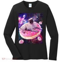 Space Donut Pug Women's Long Sleeve Shirt thumb 0