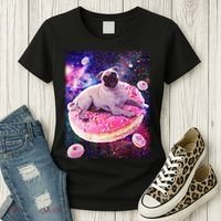 Space Donut Pug Women's T-Shirt thumb 3