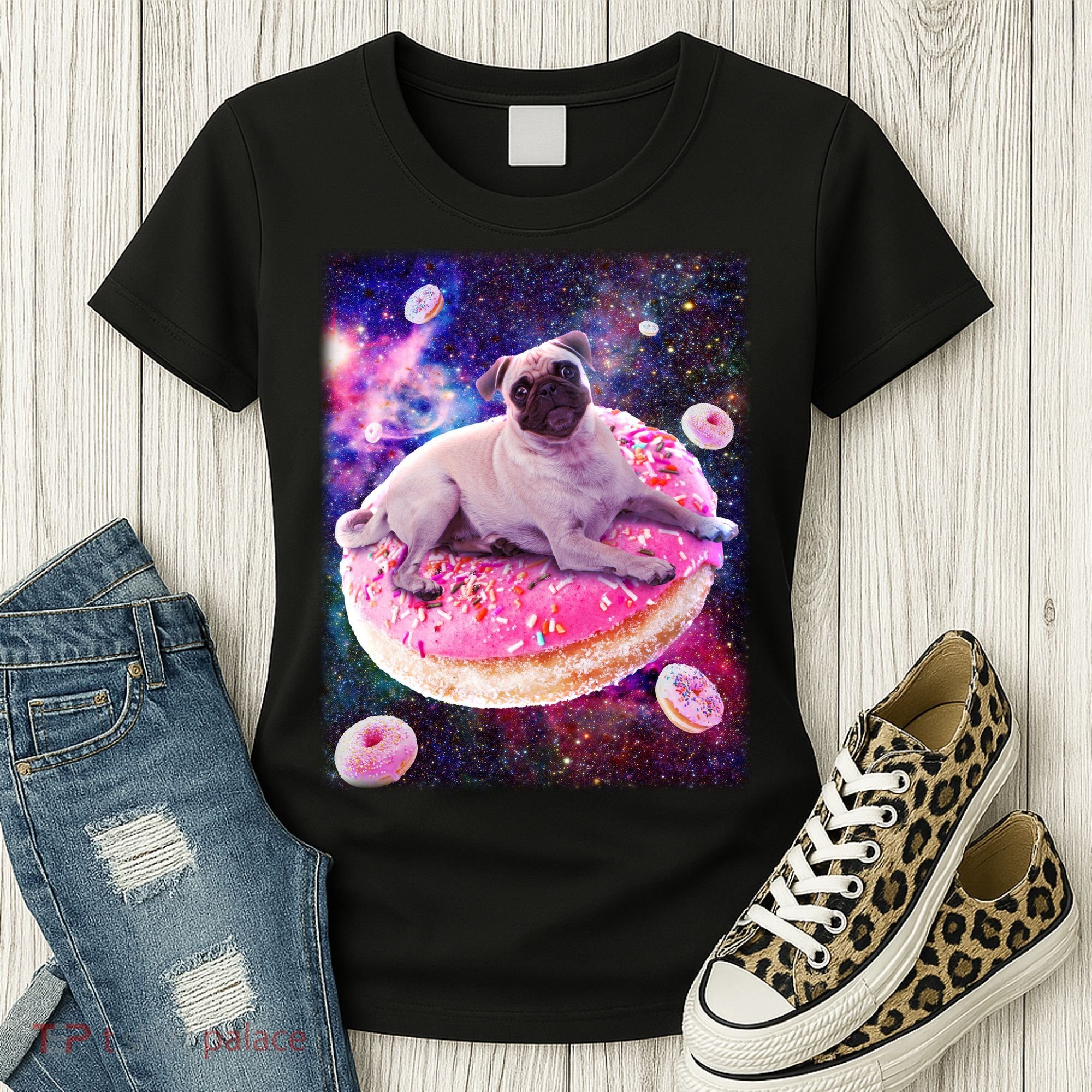 Space Donut Pug Women's T-Shirt