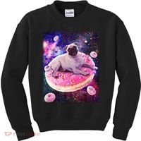 Space Donut Pug Kids Sweatshirt thumb 0