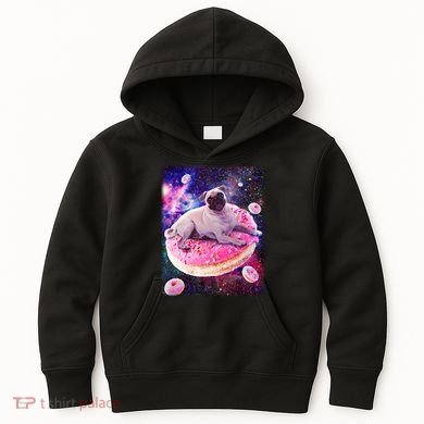 Space Donut Pug Kids Hoodie