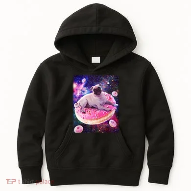 Space Donut Pug Kids Hoodie