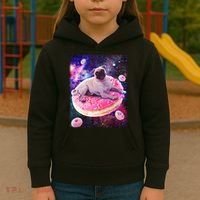 Space Donut Pug Kids Hoodie thumb 3