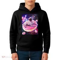 Space Donut Pug Kids Hoodie thumb 4