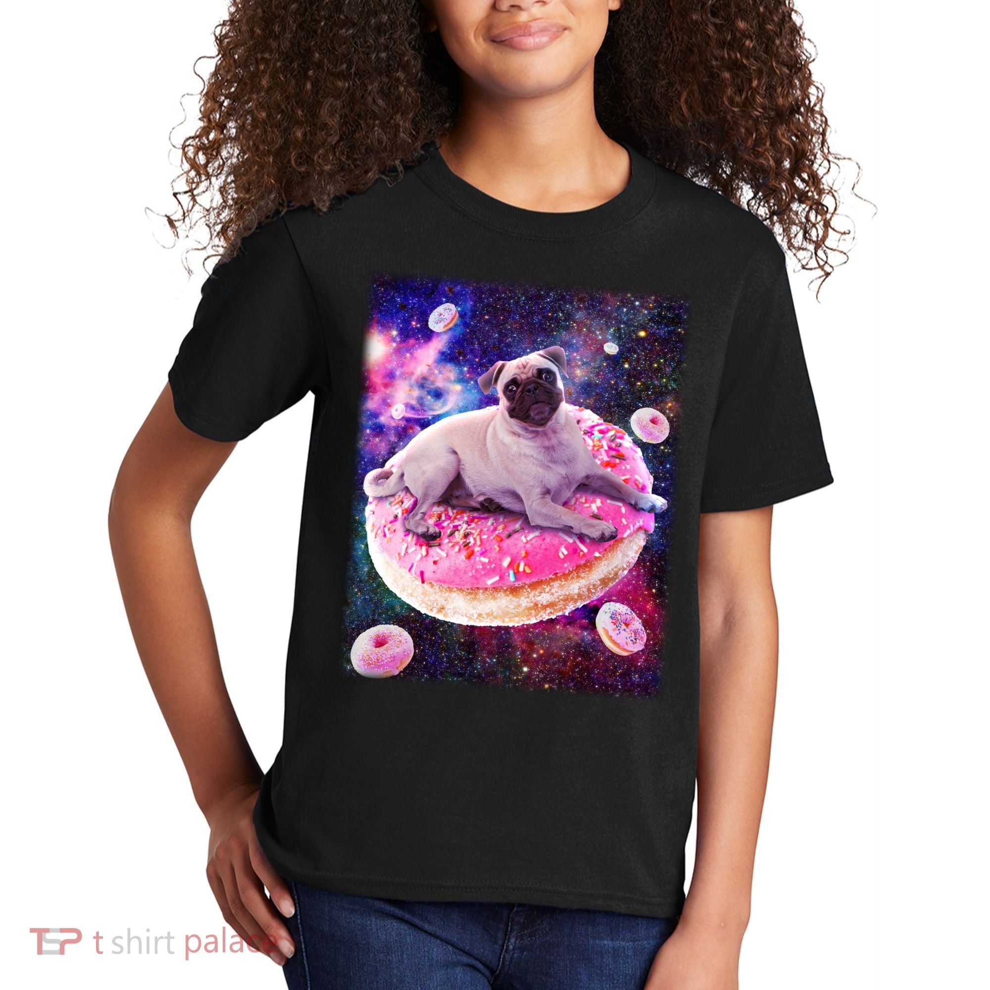 Space Donut Pug Kids T-Shirt