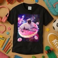 Space Donut Pug Kids T-Shirt thumb 3