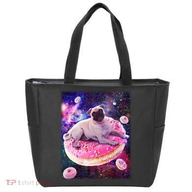 Space Donut Pug Tote Bag