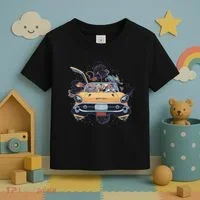 Space Family Cartoon Toddler T-Shirt thumb 3